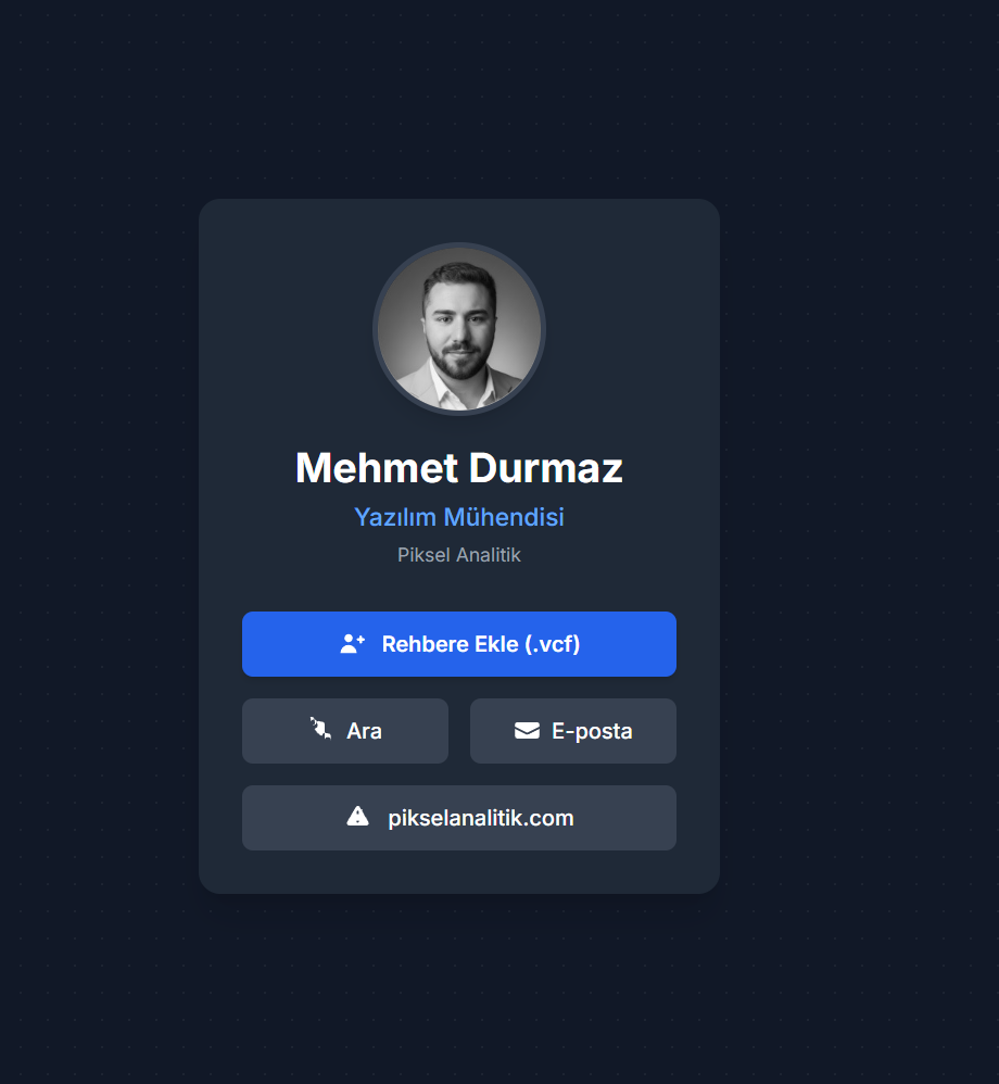 بكسل Vcard - Piksel Analitik